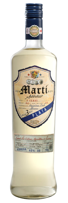 Marti Autentico 3 Years Old Plata Rum 1L premium white rum bottle with Cuban-inspired label