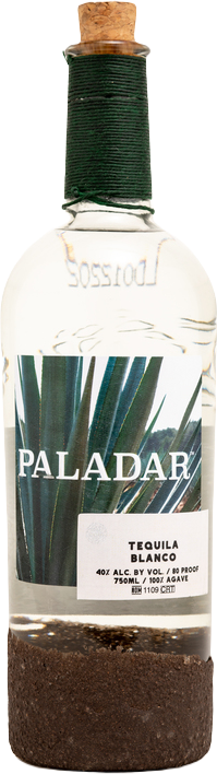 Paladar Blanco Tequila 750ml bottle with green agave design and cork top