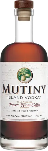 Mutiny Island Vodka Puerto Rican coffee flavored cold pressed Flavored Vodka750ml bottle