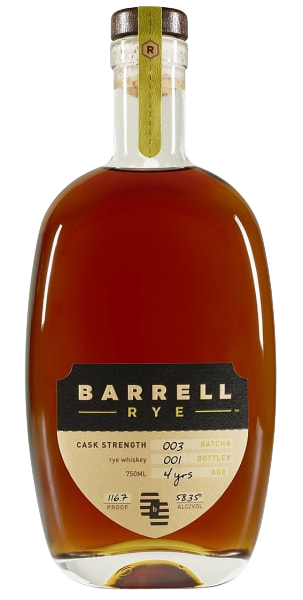 Barrell Rye Cask Strength Batch #3 116.7 Proof 750 ML