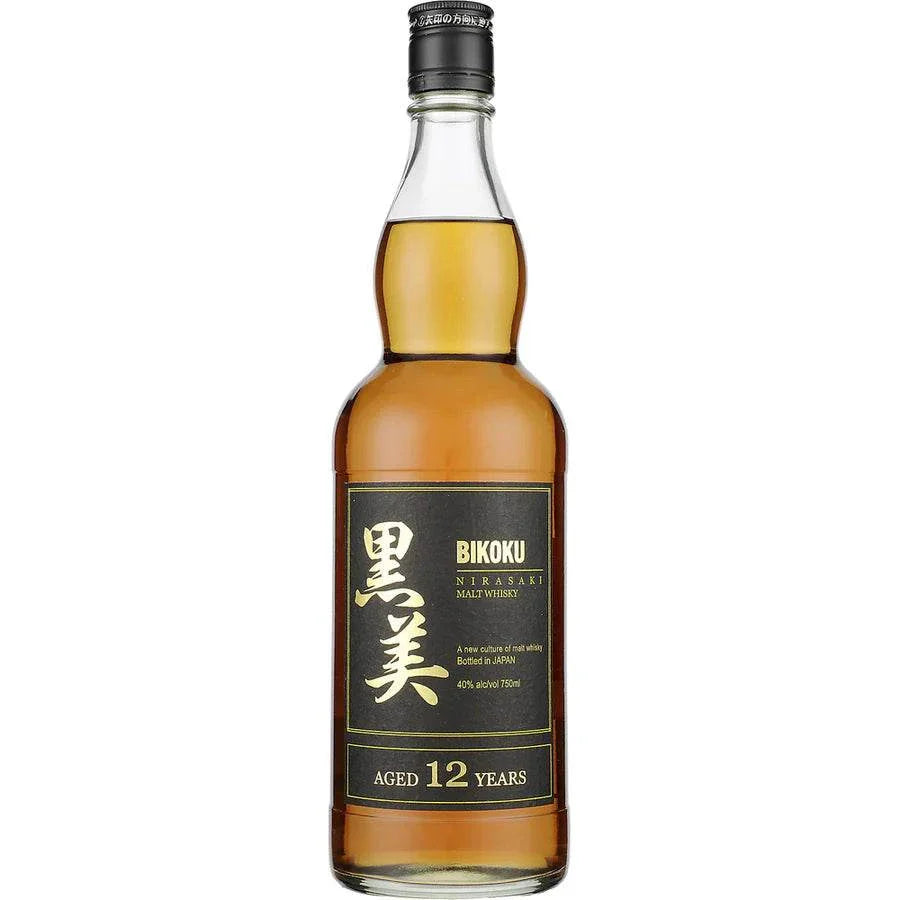 Bottle of Bikoku Single Malt Whisky Nirasaki 12 Year aged 750ml Japanese whisky