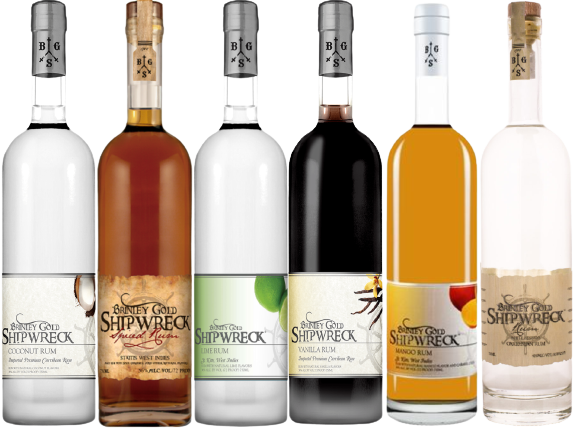 Brinley Gold Shipwreck Combo 750 ML (6 Bottles) featuring Spiced and Coconut Caribbean Rum.