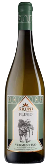 Bottle of Bruni Maremma Toscana Bianco Plinio 2021 Italian white wine with citrus and floral notes