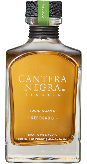 Cantera Negra Tequila Reposado 80 proof 750ml bottle showcasing smooth roasted agave and vanilla flavors with oak notes