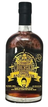 Caribbean Moonshine Etcetera Sagittarius Limited Edition Rum 750ml bottle with amber liquid and black cap