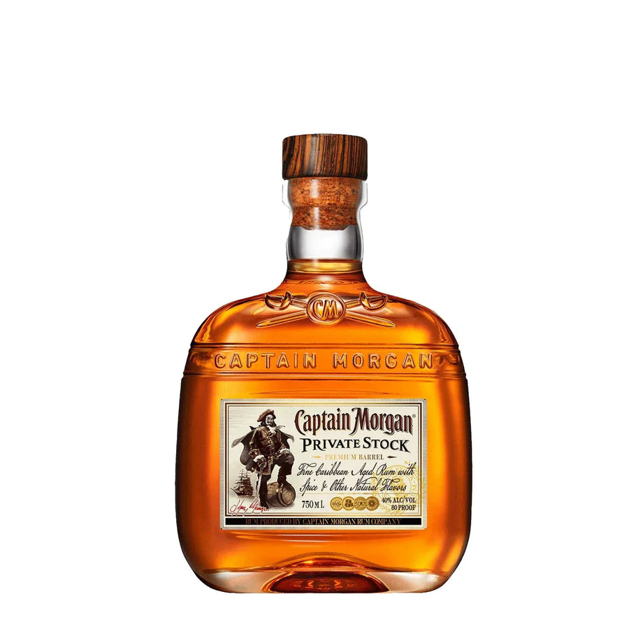 Captain Morgan Spiced Rum Private Stock 750ml bottle with premium Caribbean spiced rum blend