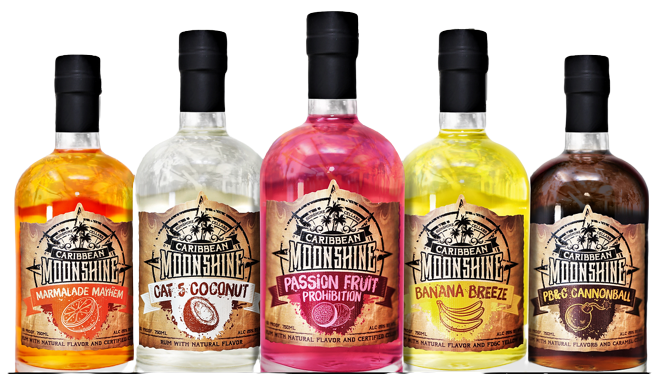 Caribbean Moonshine Rum Combo 750 ML (5 Bottles)