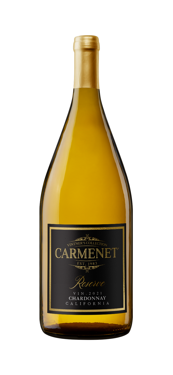 Carmenet Reserve Chardonnay 750 ML bottle showcasing premium California white wine with creamy texture and citrus notes