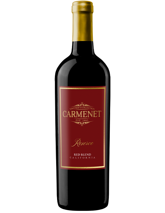 Carmenet Vintner's Collection Red Blend Reserve California 750ml bottle showcasing elegant red wine with fine tannins and rich aromas