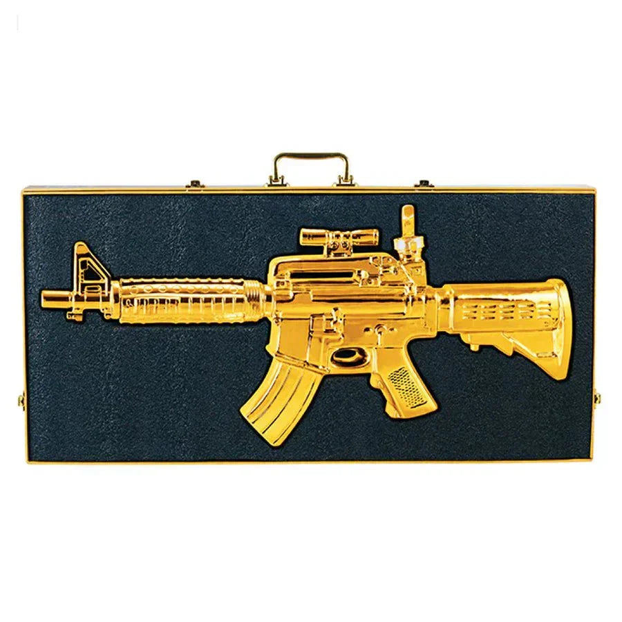 Anejo Casino Azul Gold Rifle Tequila - Premium in a Gold Rifle Bottle