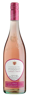 Castello Del Poggio Sweet Rose Frizzante Wine 750 ML bottle with pink label and cap.