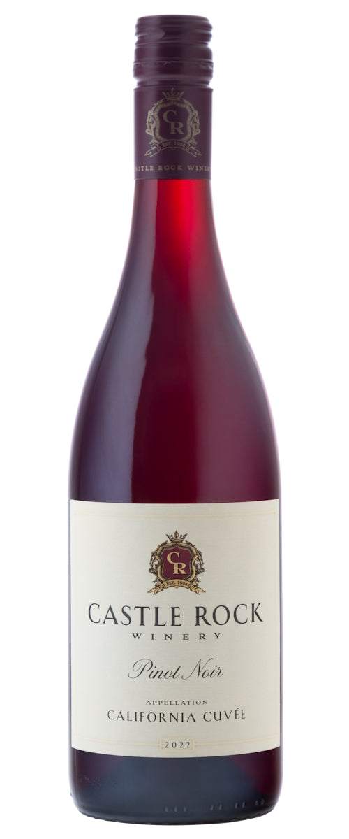 Castle Rock Winery Pinot Noir Cuvee California 750 ML wine bottle with cherries and earthy aroma description