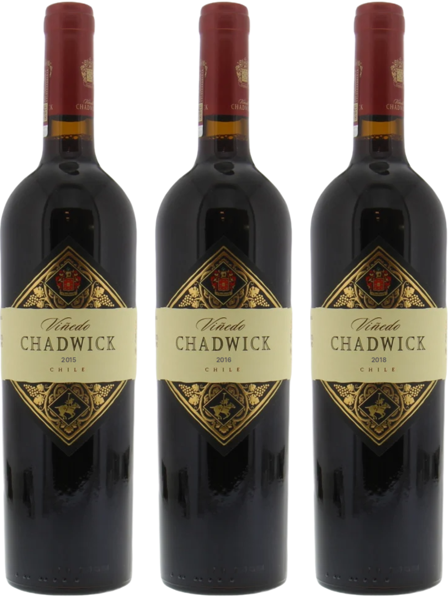 Chadwick Cabernet Sauvignon 2015, 2016, 2018 750 ML (3 Bottles) – premium Chilean red wines with rich dark fruit, balanced tannins, and elegant finishes.