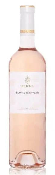 Bottle of Chateau de Berne Esprit Mediterranee Rose 2024 750 ML with pale pink hue and elegant label