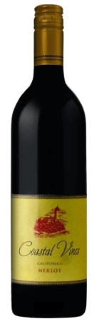 Coastal Vines Cellars Merlot California 1.5L bottle with fruit-forward plum and cherry flavors