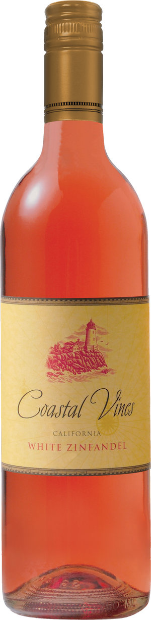 Coastal Vines Cellars White Zinfandel 1.5L bottle with salmon-pink wine and floral fruit aromas