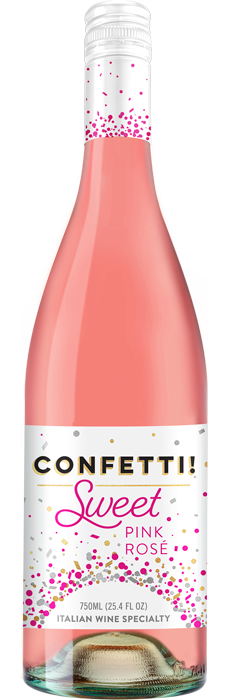 Confetti Sweet Pink Rose Flavored Wine 750 ML