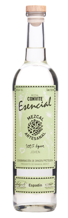 Convite Mezcal Espadin Esencial 750 ML bottle with green label.