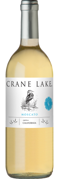Crane Lake Cellars Moscato California 750ml bottle with ripe peach and apricot flavors