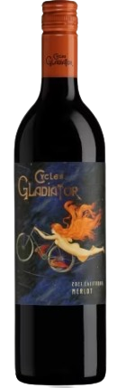 Cycles Gladiator Merlot California 750 ML wine bottle with vintage label.