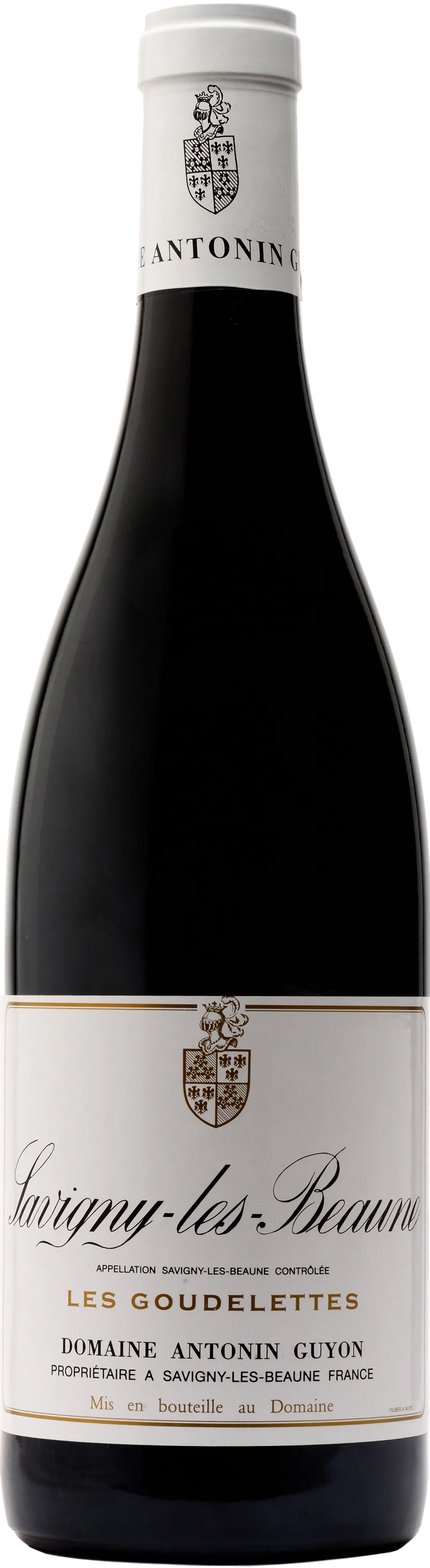 Domaine Antonin Guyon Savigny Les Beaune Les Goudelettes 2023 Pinot Noir bottle with elegant burgundy wine label