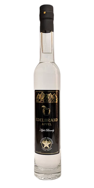Alpengold Edelbrand Apfel 375 ML bottle featuring apple brandy from Texas.