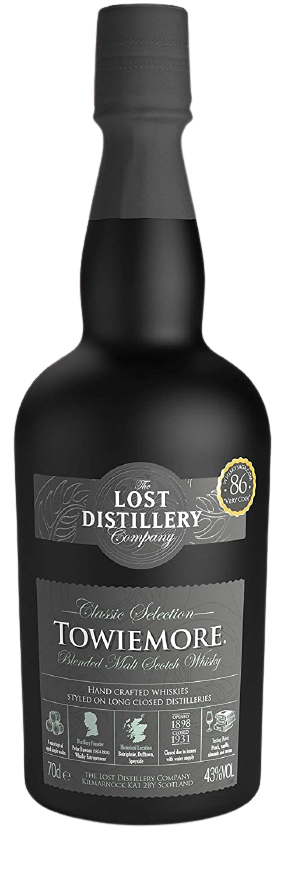 Lost Distllery Towiemore Classic 750 ML whisky bottle.