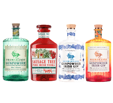 Drumshanbo Gunpowder Irish Gin & Sausage Tree Irish Vodka Combo 750 ML (4 Bottles)