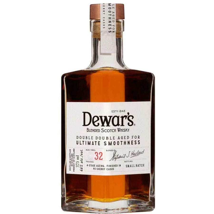 Dewar's Blended Scotch Double Aged 32 Year 375 ML bottle.