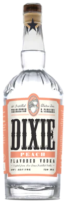 Dixie Vodka Peach Flavored Vodka 1L bottle with peach essence and smooth finish