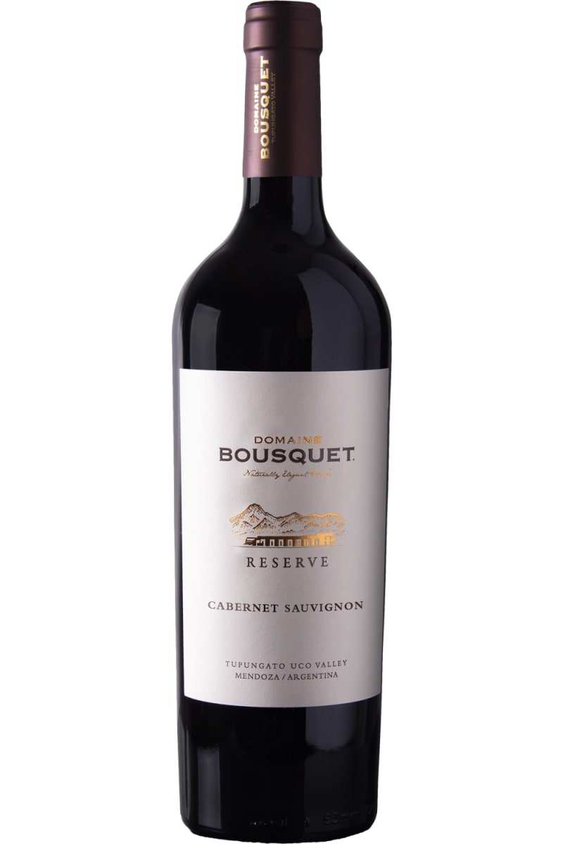Domaine Bousquet Winery Cabernet Sauvignon Reserve 750ML bottle with rich red wine from Mendoza organic vineyards