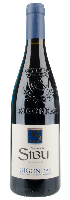 Domaine Les Sibu Gigondas 2019 750 ML, a bold red wine from France’s Rhône Valley with deep color and classic southern Rhône character.