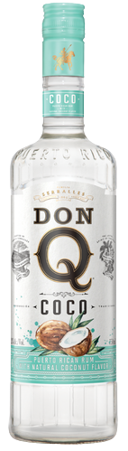 Don Q Coco Rum 1L bottle with natural coconut flavor.