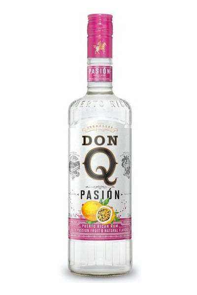 Don Q Pasion Puerto Rican Rum 750 ML bottle with tropical fruit design.
