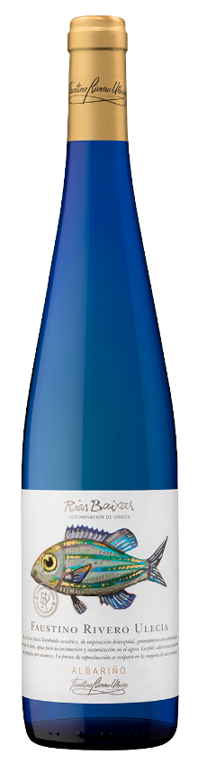 Faustino Rivero Ulecia Albarino 2022 750 ML bottle crisp Spanish white wine