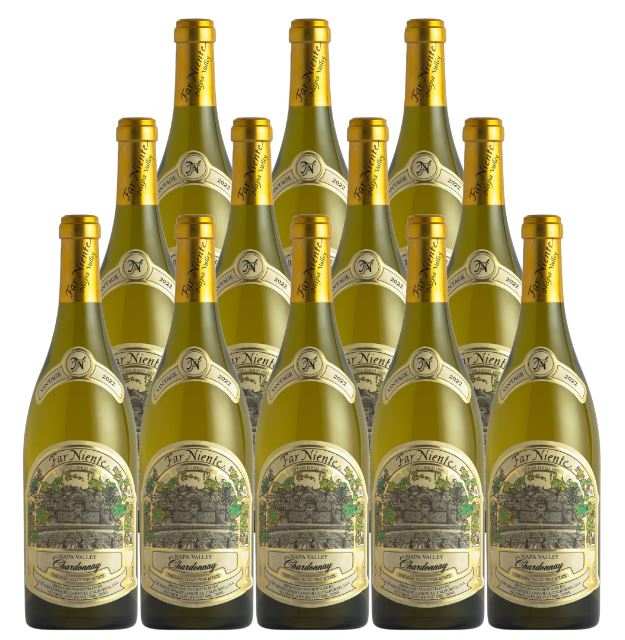 12 bottles of Far Niente Chardonnay Napa Valley 2023 white wine 750ml each with gold foil caps