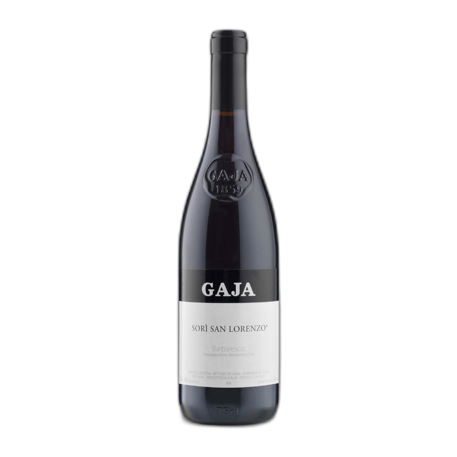 Gaja Barbaresco Sori San Lorenzo 2021 Italian red wine bottle 750ml with elegant label and dark glass bottle