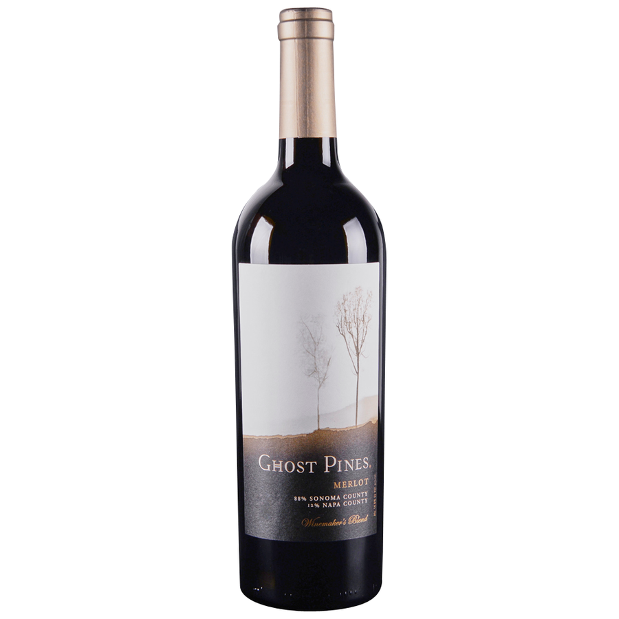Ghost Pines Merlot Winemaker's Blend 750ml – Premium California Merlot wine bottle