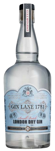 Gin Lane 1751 Small Batch London Dry Gin 750 ML bottle showcasing traditional 18th-century style with juniper and botanicals