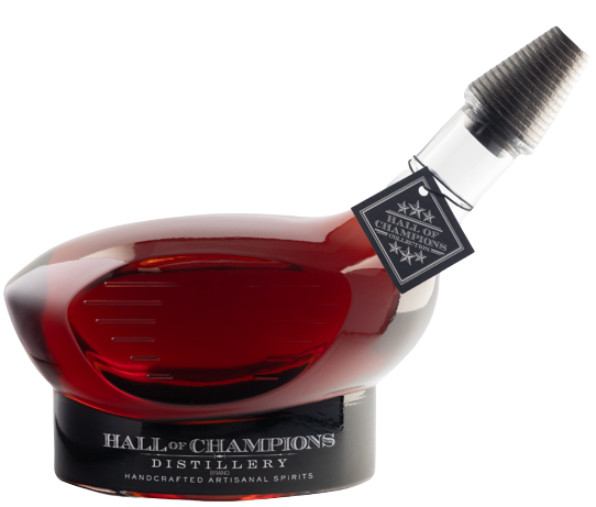 Hall of Champions Single Malt Whiskey 750 ML bottle with rich amber liquid and distinctive artistic design