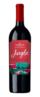 Hallmark Channel Wines Cabernet Sauvignon Jingle bottle with festive label.