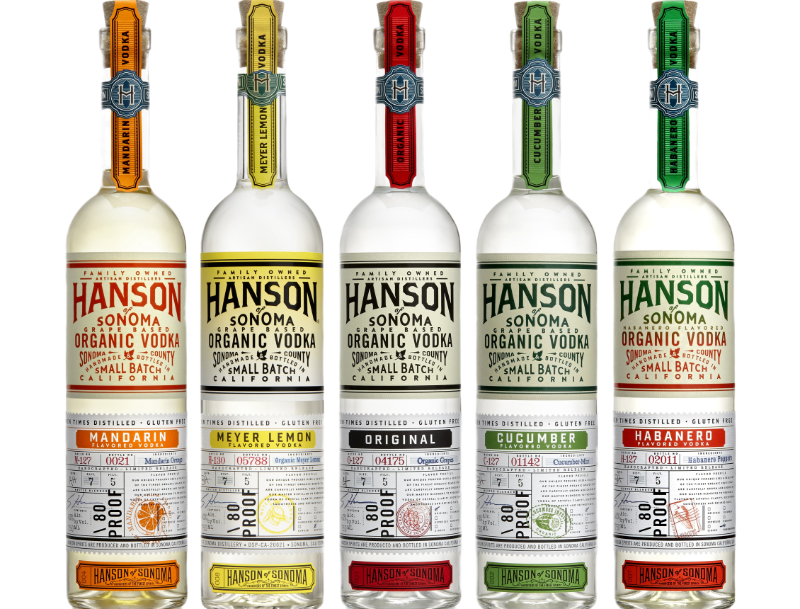 Hanson Of Sonoma Flavored Vodka 80 750 ML (5 Bottles)
