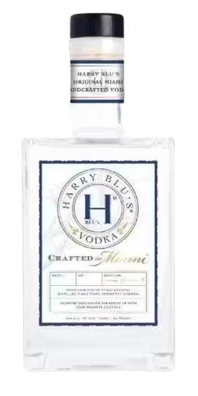 Harry Blus Handcrafted Vodka 750ml bottle with clear premium vodka and refined flavor