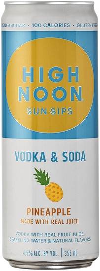 High Noon Pineapple Vodka Soda 700 ML ready to drink cocktail can with real vodka and natural pineapple flavor