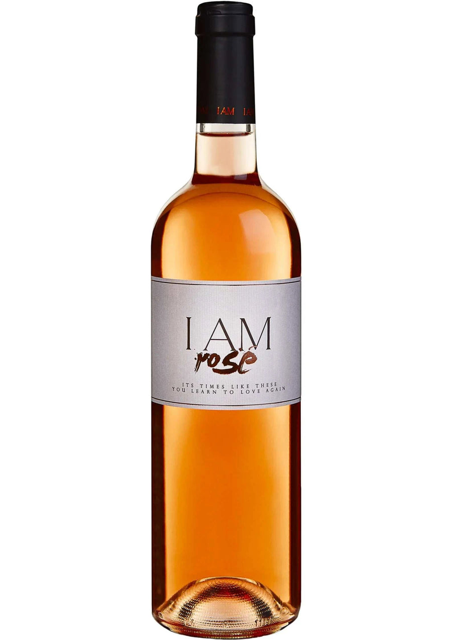 I Am Rose 2023 750 ML bottle with bright salmon pink rose wine and fresh berry aroma