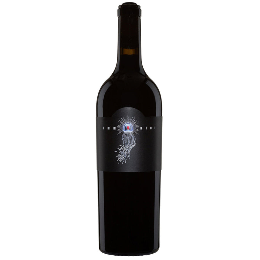 Immortal Estate Impassable Mountain Cabernet Sauvignon 2018 750 ML bottle with black label featuring jellyfish design