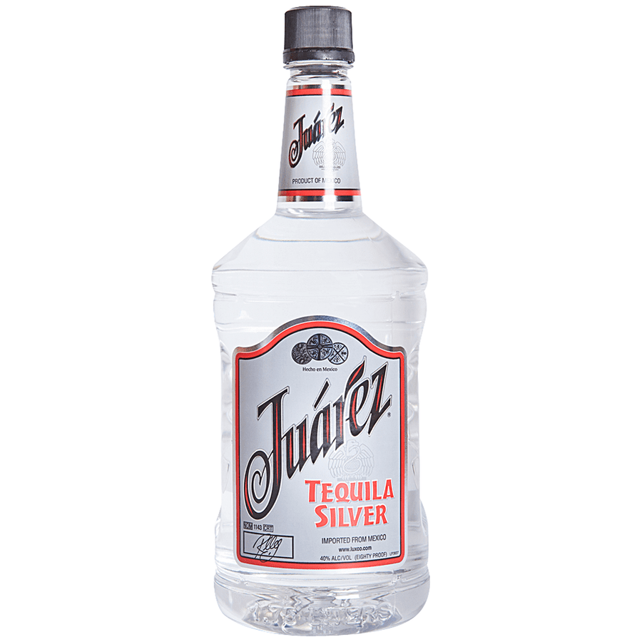 Juarez Silver Tequila 1L clear bottle with red and black label premium Mexican tequila