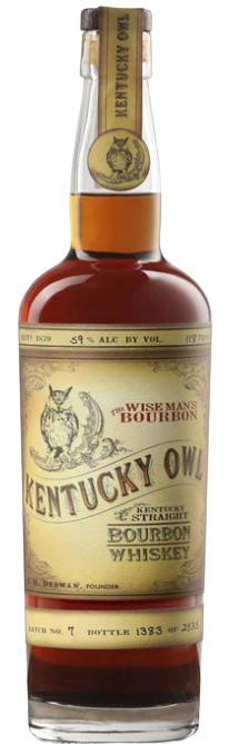 Kentucky Owl Batch #11 750ML bottle of straight bourbon whiskey with vintage label and amber liquid