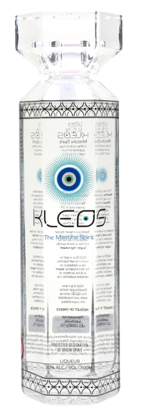 Kleos Mastiha Spirit 700 ML premium Greek herbal liqueur with mastiha resin in clear bottle