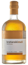 Kretaraki Meli 750 ML Greek honey liqueur bottle with condensation showcasing artisanal Rakomelo made from Cretan honey and tsikoudia.